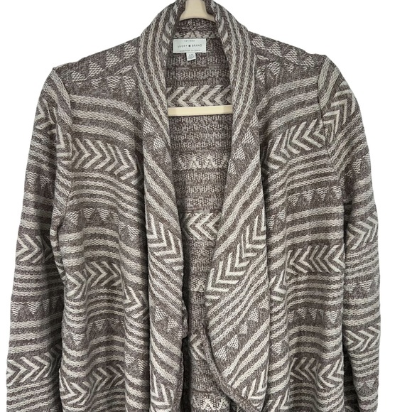 Lucky Brand Geo Stitch Cardigan Sweater size L - Picture 3 of 12